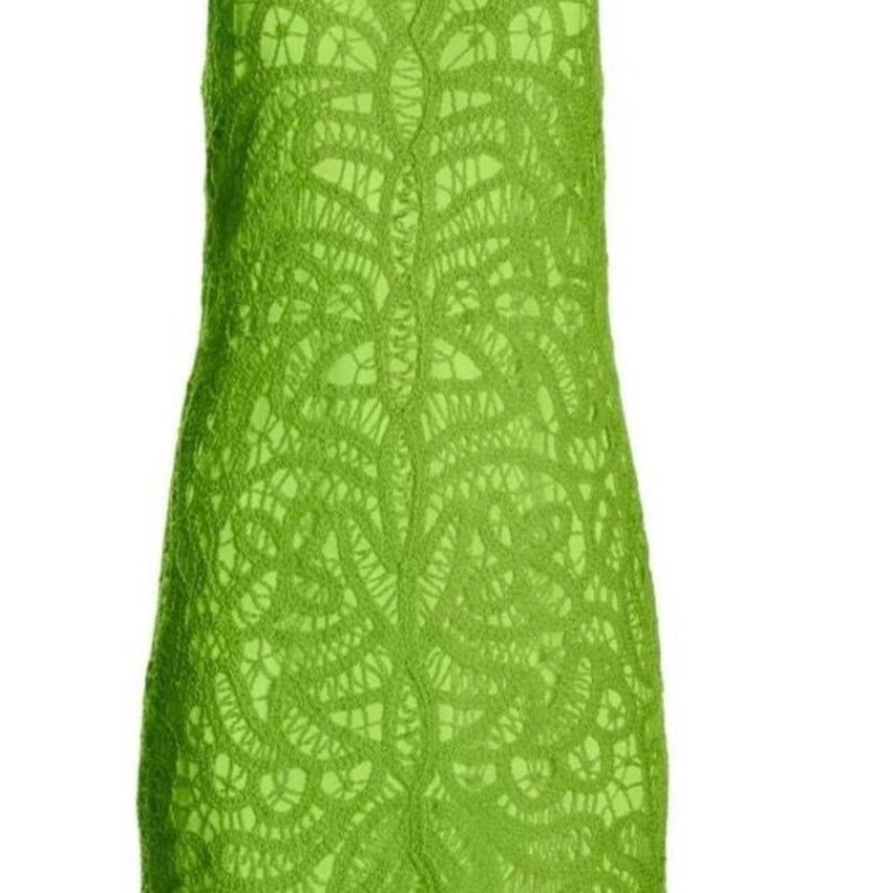 Boston Proper Lime Green Lace Mini Dress